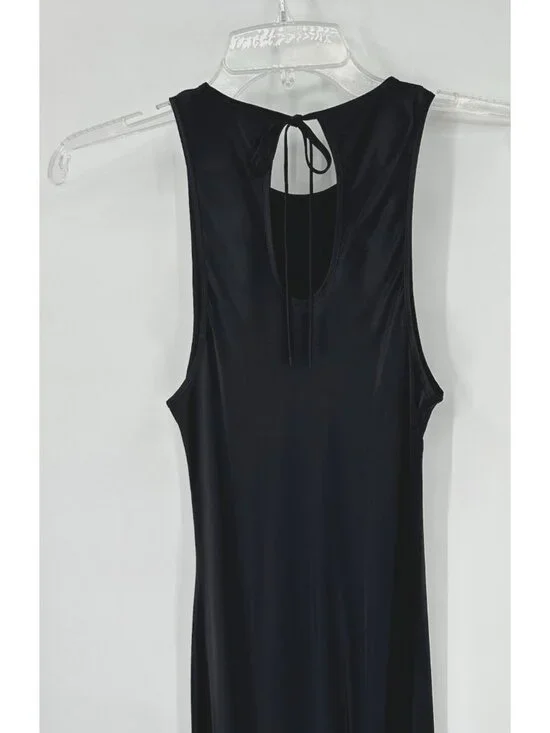 RAILS SOLENE DRESS black midi MEDIUM satin party sleeveless cutout slinky - Picture 9 of 14